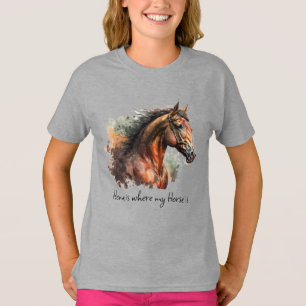T-shirt Quote de cheval Aquarelle photo personnalisée équi