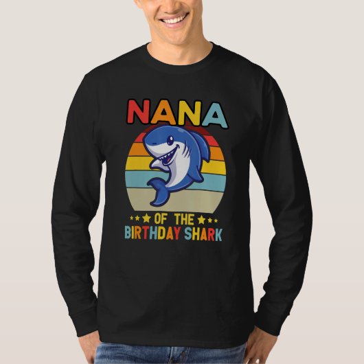 T-shirt Quote Nana Of The Bday Boy Shark Ocean Matching Fa (Devant)