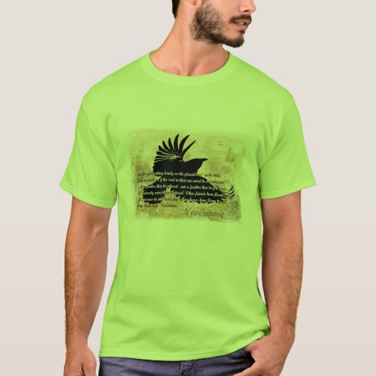 T-shirt Quoth le poème de Raven Edgar Allen Poe plus (Devant)