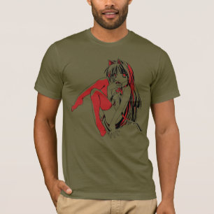 T-shirt R & B Manga, Neko Catgirl Furry Loli Anime