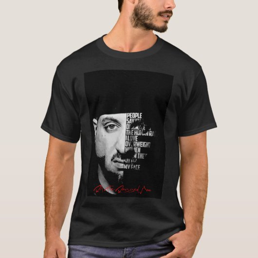 T-shirt RA noir et blanc L'homme robuste cite. T classique (Devant)