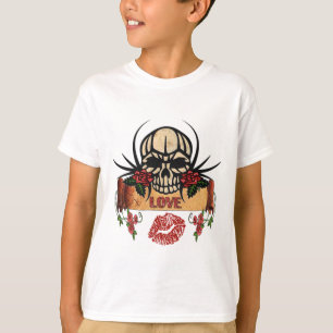 T-shirt RAB Rockabilly Crâne Roses Love Lipstick