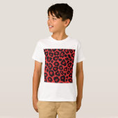 T-shirt RAB Rockabilly Imprimé Léopard Rouge Noir (Devant entier)