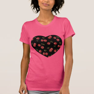 T-shirt RAB Rockabilly très cerise cerises sur noir