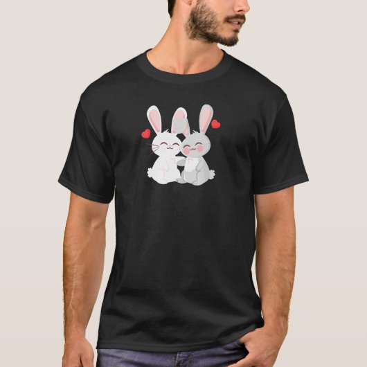T-shirt RABBBIT Mariage Anniversaire de l'engagement (Devant)