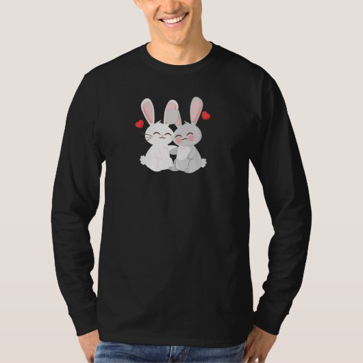 T-shirt RABBBIT Mariage Anniversaire de l'engagement (Devant)