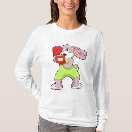 T-shirt Rabbit à la boxe avec gants de boxe (Devant)