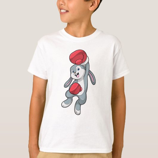 T-shirt Rabbit à la boxe avec gants de boxe (Devant)
