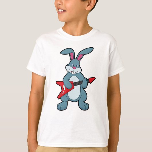 T-shirt Rabbit à la musique avec guitare (Devant)