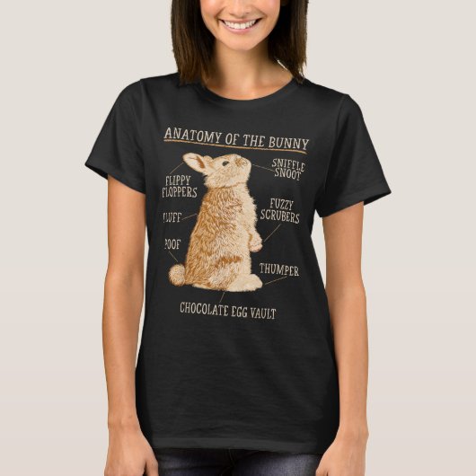 T-shirt Rabbit Anatomy Bunny Lover Animal Pet Owner  (Devant)