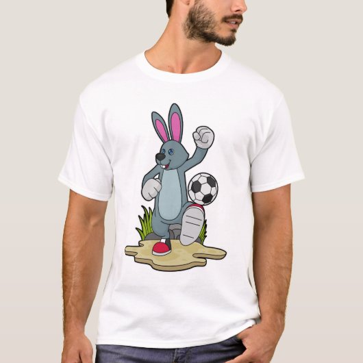T-shirt Rabbit as Soccer player with Soccer (Devant)