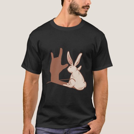 T-shirt Rabbit Asl Gésture main Sourde Acteurs de perte d' (Devant)