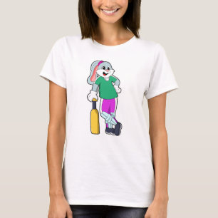 T-shirt Rabbit au cricket avec chauve-souris de cricket