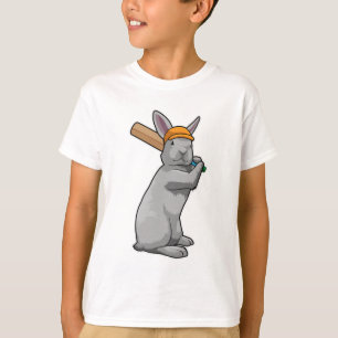 T-shirt Rabbit au cricket avec chauve-souris de cricket