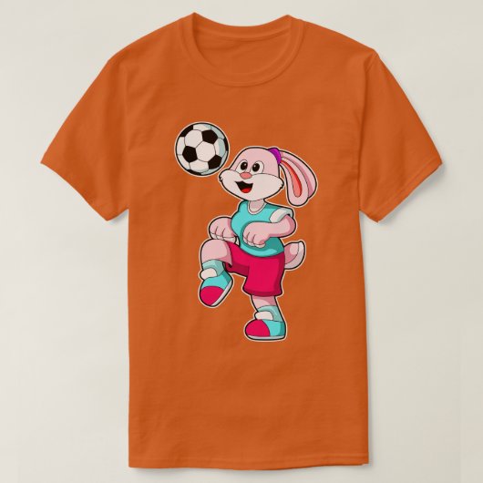 T-shirt Rabbit au sport avec soccer (Design devant)