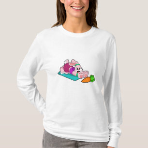 T-shirt Rabbit avec carotte au Yoga sur tapis de Yoga