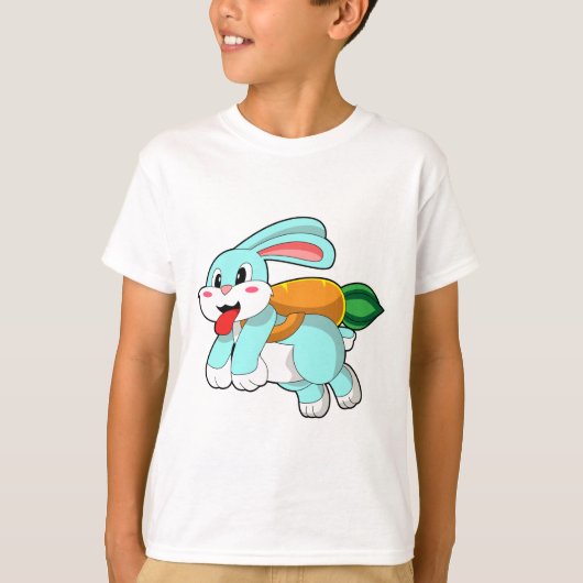T-shirt Rabbit avec carotte comme fusée (Devant)