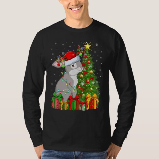 T-shirt Rabbit Bunny   Xmas Holiday Santa Bunny Christmas  (Devant)