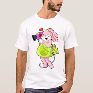 T-shirt Rabbit comme coiffeur avec sèche-cheveux
