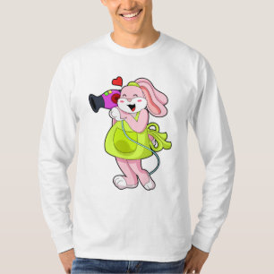 T-shirt Rabbit comme coiffeur avec sèche-cheveux