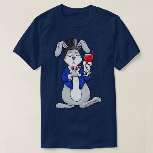 T-shirt Rabbit comme marié avec veste et cylindre (Design devant)