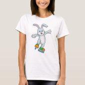 T-shirt Rabbit comme patineur avec patins en ligne (Devant)
