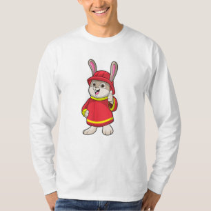 T-shirt Rabbit comme pompier avec casque
