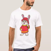 T-shirt Rabbit comme pompier avec casque (Devant)
