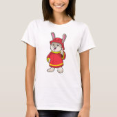 T-shirt Rabbit comme pompier avec casque (Devant)