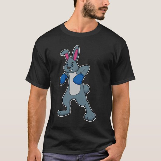 T-shirt Rabbit en boîte avec gants de boxe (Devant)