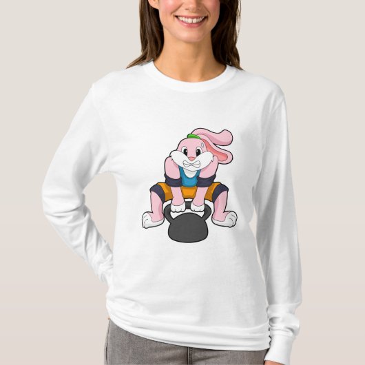 T-shirt Rabbit en forme avec Dumbbell.PNG (Devant)