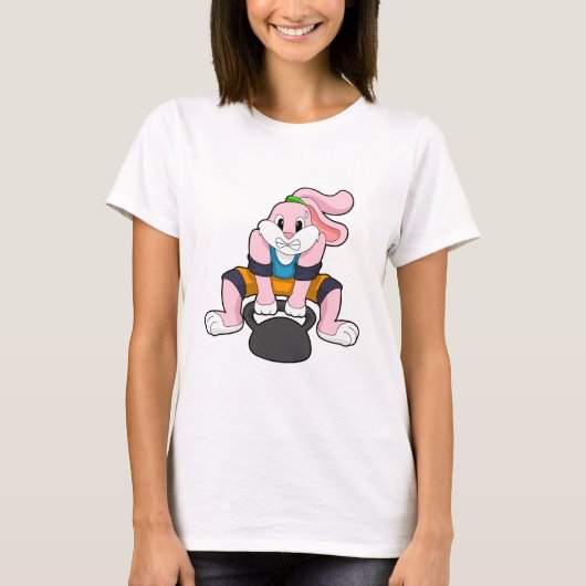 T-shirt Rabbit en forme avec Dumbbell.PNG (Devant)