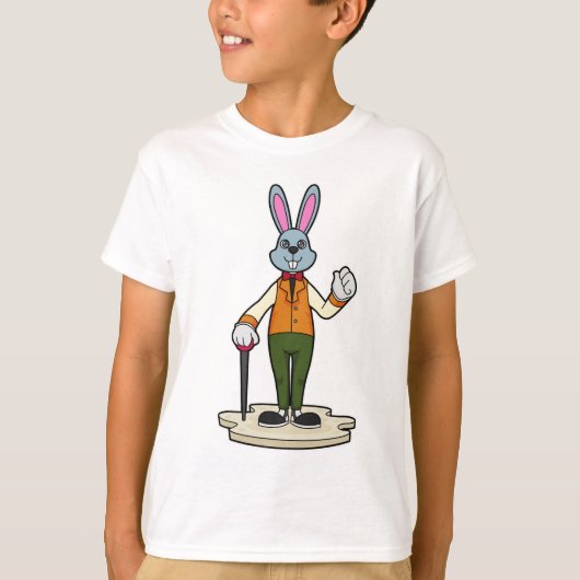 T-shirt Rabbit en Gentleman avec canne (Devant)