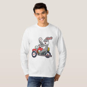 T-shirt Rabbit en tant que Biker avec Motorcycle.PNG (Devant entier)