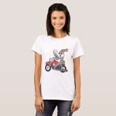 T-shirt Rabbit en tant que Biker avec Motorcycle.PNG (Devant entier)