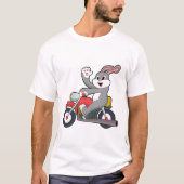 T-shirt Rabbit en tant que Biker avec Motorcycle.PNG (Devant)