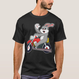 T-shirt Rabbit en vélo avec moto