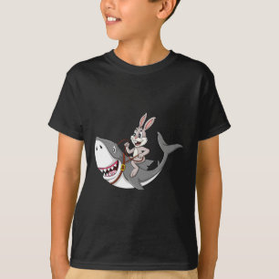 T-shirt Rabbit équitation requin Pâques Fun Boys Girls Kid