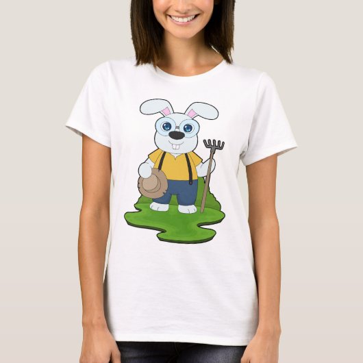T-shirt Rabbit Farmer Rake Farm (Devant)