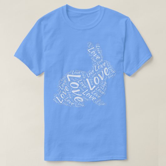 T-shirt Rabbit Love Word Cloud Art Silhouette Idée cadeau (Design devant)