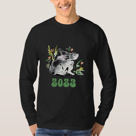 T-shirt Rabbit New Year 2023 Christmas Celebration Santa E (Devant)