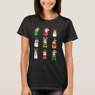 T-shirt Rabbit Père Noël Bunny Elf Santa Hat Reindeer Chri
