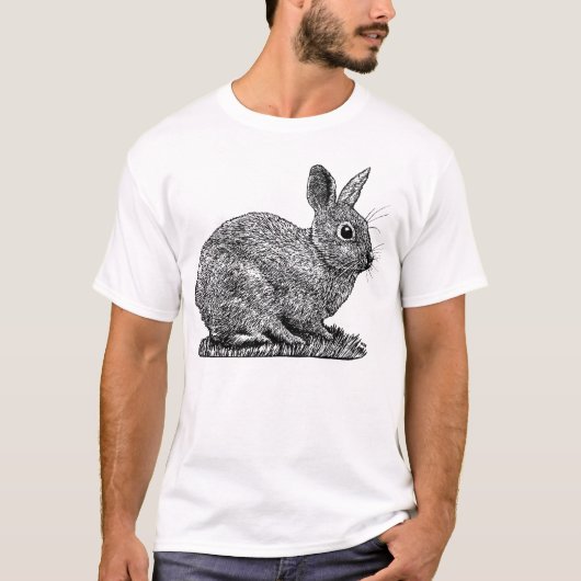 T-shirt Rabbit - Stylet et dessin style encre (Devant)