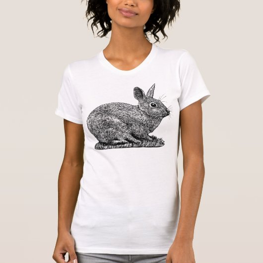 T-shirt Rabbit - Stylet et dessin style encre (Devant)
