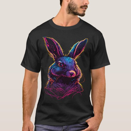 T-shirt Rabbit Synthwave Rabbit (Devant)