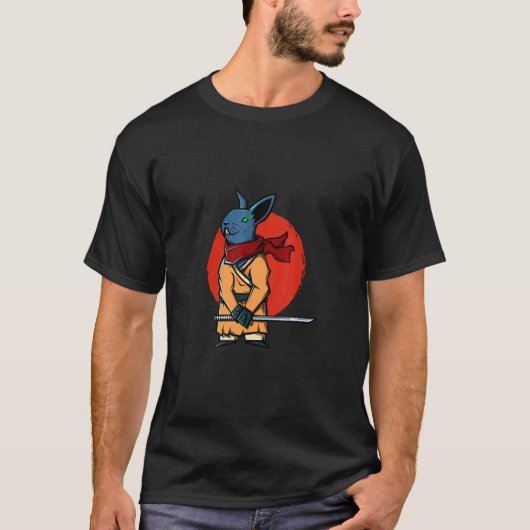 T-shirt Rabbit Warrior Japonais Warrier Rabbit Avec Épée (Devant)