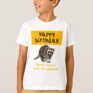 T-shirt Raccoon Anniversaire Oeuvre d'art Jouer Forêt Anim