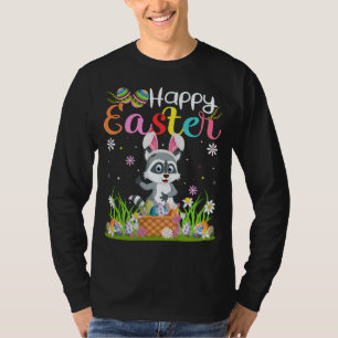 T-shirt Raccoon Bunny Oeuf Chasse Funny Raccoon Joyeux Est