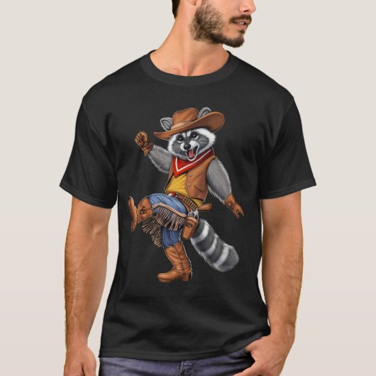 T-shirt Raccoon Cowboy (Devant)
