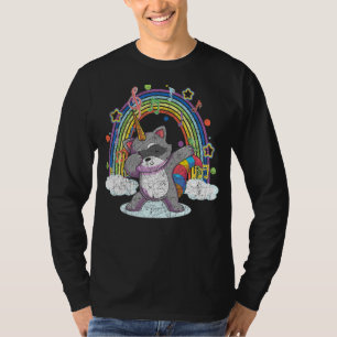 T-shirt Raccoon Dabbing Raccoon de l'arc-en-ciel animal fo